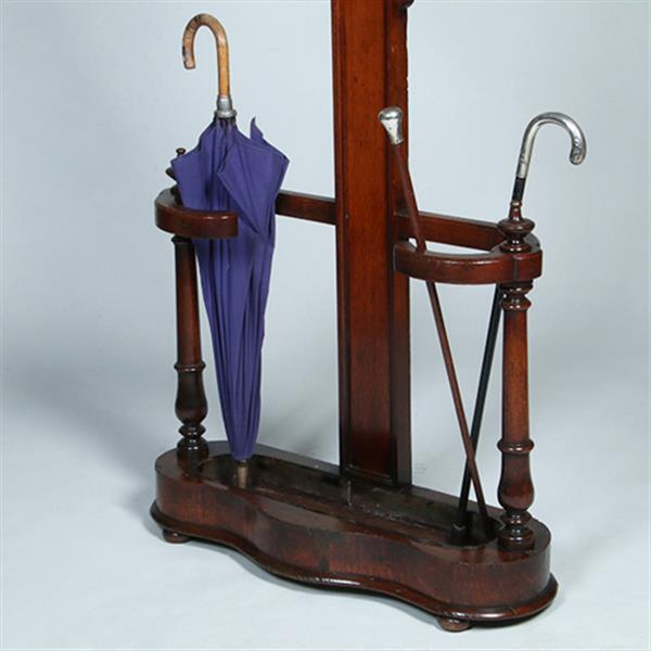 Grote foto engelse victoriaans staande kapstok tree coat rack met spiegeltje ca 1875 eikenhout no.381205 antiek en kunst spiegels