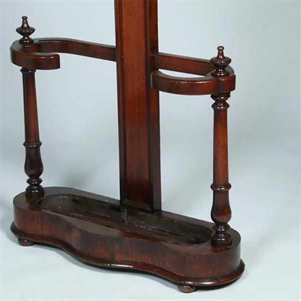 Grote foto engelse victoriaans staande kapstok tree coat rack met spiegeltje ca 1875 eikenhout no.381205 antiek en kunst spiegels