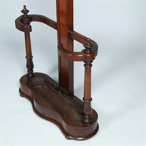 Grote foto engelse victoriaans staande kapstok tree coat rack met spiegeltje ca 1875 eikenhout no.381205 antiek en kunst spiegels