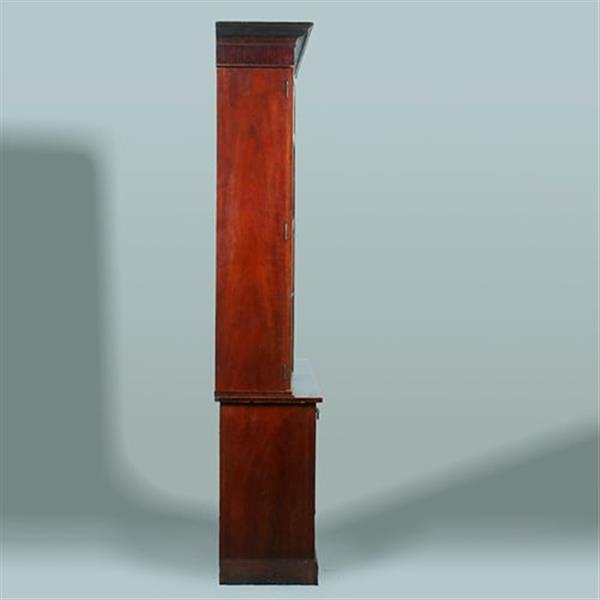 Grote foto engels mahonie 6 deurs bibliotheekkast of porseleinkast rijk ingelegd no.381235 antiek en kunst stoelen en banken