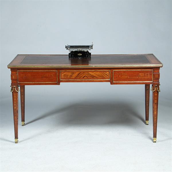 Grote foto frans bureau plat napoleon iii fraai brons en veel inlegwerk ca 1860 no.362925 antiek en kunst overige in antiek gebruiksvoorwerpen