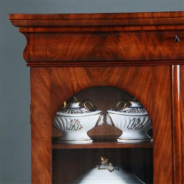 Grote foto biedermeier boekenkastje met getoogde ruiten uitneembare bespanning ca 1830 mahonie no.380320 antiek en kunst stoelen en banken