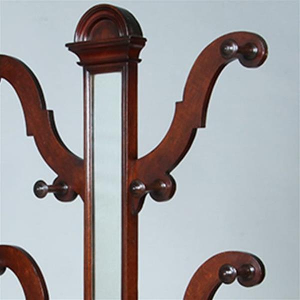 Grote foto engelse victoriaans staande kapstok tree coat rack met spiegeltje ca 1875 eikenhout no.381205 antiek en kunst spiegels