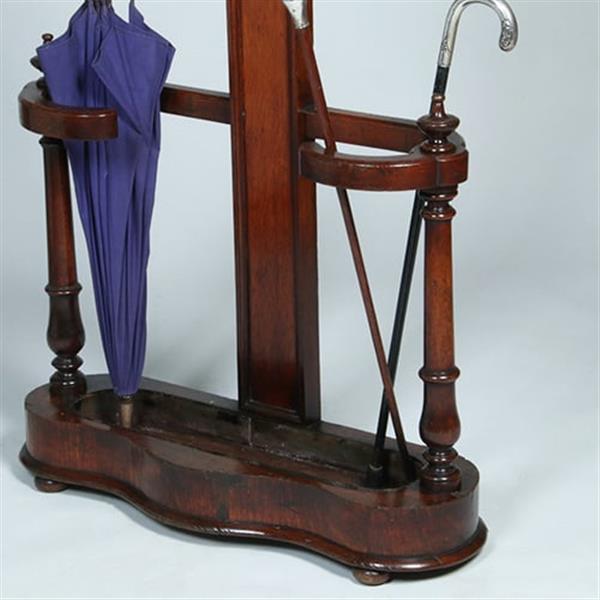 Grote foto engelse victoriaans staande kapstok tree coat rack met spiegeltje ca 1875 eikenhout no.381205 antiek en kunst spiegels