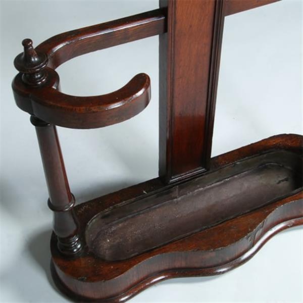 Grote foto engelse victoriaans staande kapstok tree coat rack met spiegeltje ca 1875 eikenhout no.381205 antiek en kunst spiegels