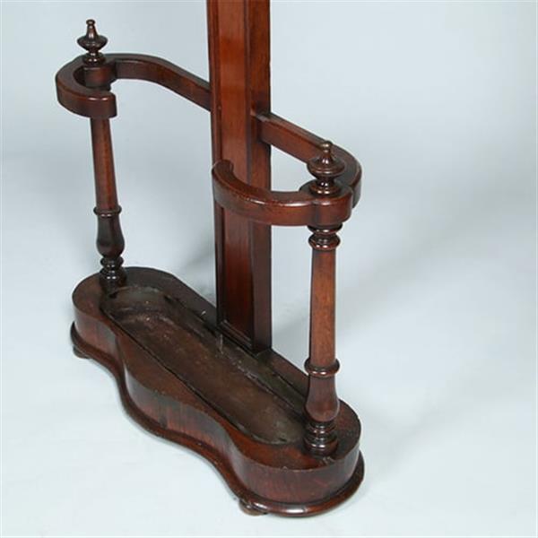 Grote foto engelse victoriaans staande kapstok tree coat rack met spiegeltje ca 1875 eikenhout no.381205 antiek en kunst spiegels