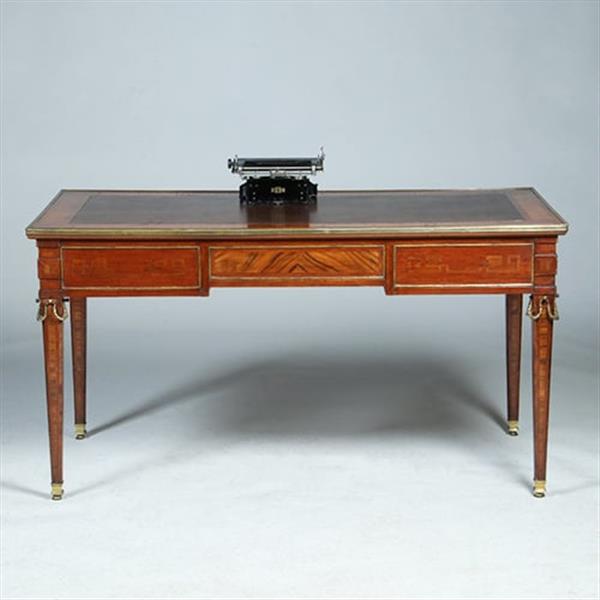 Grote foto frans bureau plat napoleon iii fraai brons en veel inlegwerk ca 1860 no.362925 antiek en kunst overige in antiek gebruiksvoorwerpen