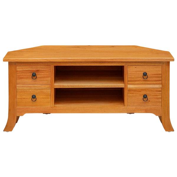 Grote foto vidaxl tv kast met lade naturel 100 x 40 5 x 46 cm massief mahoniehout huis en inrichting overige