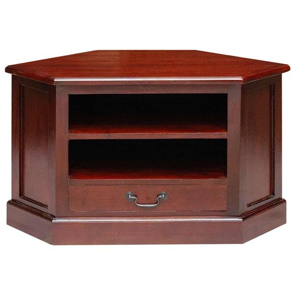 Grote foto vidaxl hoektvkast met lade bruin 79 x 40 x 46 cm massief mahoniehout huis en inrichting complete slaapkamers