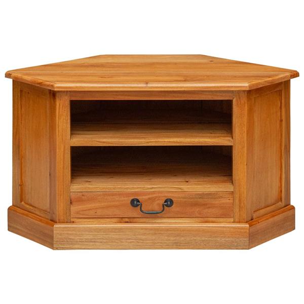 Grote foto vidaxl hoektvkast met lade naturel 79 x 40 x 46 cm massief mahoniehout huis en inrichting complete slaapkamers