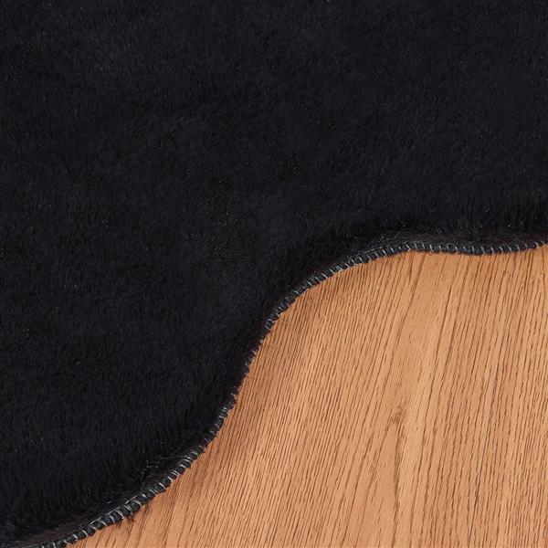 Grote foto vidaxl antislip vloerkleed van imitatie konijnenbont olite zwart huis en inrichting vloerbedekking en kleden