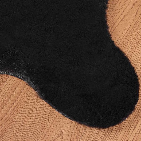 Grote foto vidaxl antislip vloerkleed van imitatie konijnenbont olite zwart huis en inrichting vloerbedekking en kleden