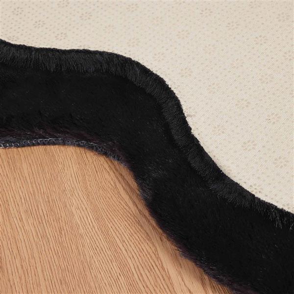 Grote foto vidaxl antislip vloerkleed van imitatie konijnenbont olite zwart huis en inrichting vloerbedekking en kleden