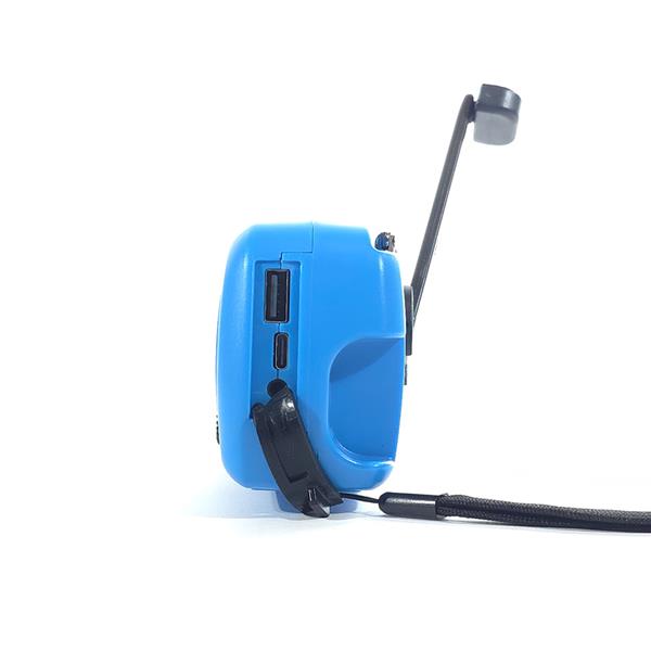 Grote foto slimlogy r3 mini 2000 mah noodradio nood zaklamp laadbaar met crank blauw telecommunicatie batterijen en accu