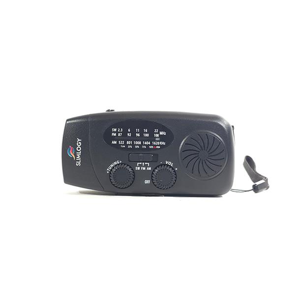 Grote foto slimlogy r3 mini 2000 mah noodradio nood zaklamp laadbaar met crank zwart telecommunicatie batterijen en accu