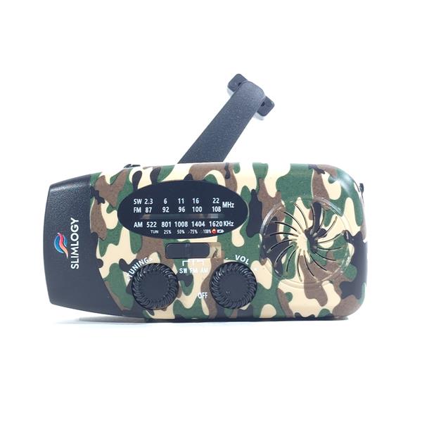 Grote foto slimlogy r3 mini 2000 mah noodradio nood zaklamp laadbaar met crank camouflage telecommunicatie batterijen en accu