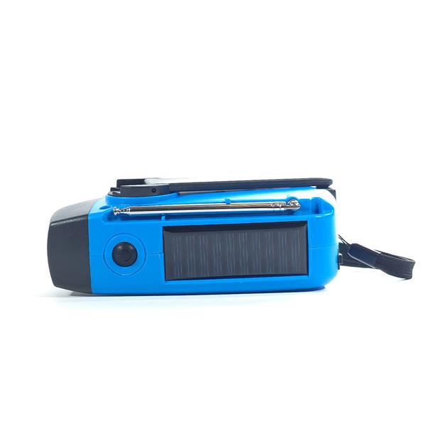 Grote foto slimlogy r3 mini 2000 mah noodradio nood zaklamp laadbaar met crank blauw telecommunicatie batterijen en accu