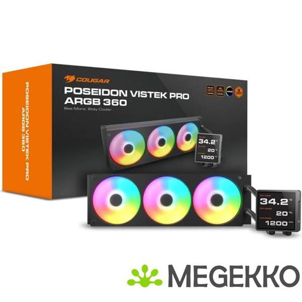 Grote foto cougar gaming poseidon vistek pro argb 360 zwart computers en software overige computers en software