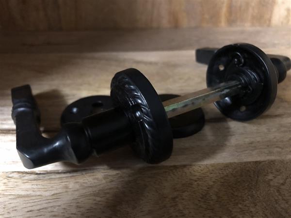 Grote foto deurbeslag set bb square black degelijke set. doe het zelf en verbouw materialen en producten