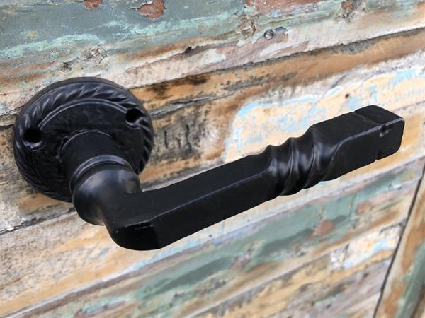 Grote foto deurbeslag set bb square black degelijke set. doe het zelf en verbouw materialen en producten