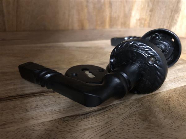 Grote foto deurbeslag set bb square black degelijke set. doe het zelf en verbouw materialen en producten