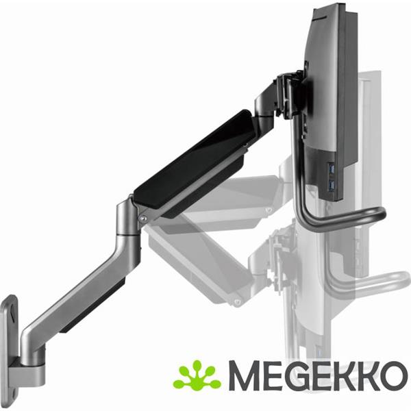 Grote foto gembird monitorarm met gasveer en muurbevestiging voor 2 monitoren computers en software overige computers en software