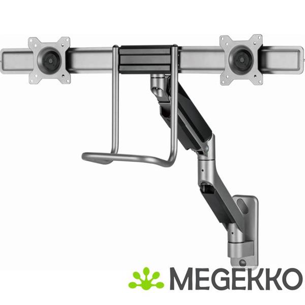 Grote foto gembird monitorarm met gasveer en muurbevestiging voor 2 monitoren computers en software overige computers en software
