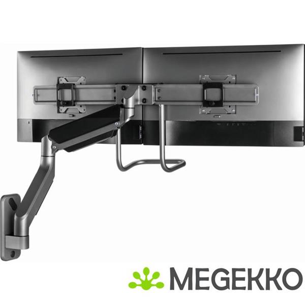 Grote foto gembird monitorarm met gasveer en muurbevestiging voor 2 monitoren computers en software overige computers en software