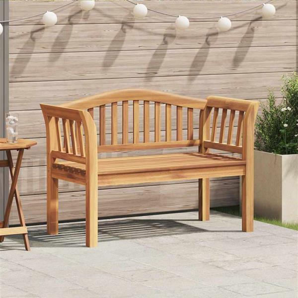 Grote foto vidaxl bank bruin 120 x 53 5 x 85 cm massief teakhout tuin en terras tuinmeubelen