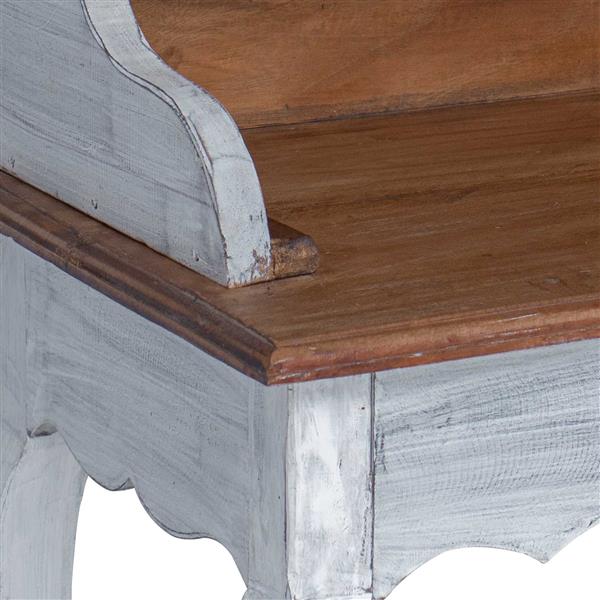 Grote foto vidaxl schrijfbureau bruin en wit 80 x 40 x 92 cm massief mahoniehout huis en inrichting stoelen