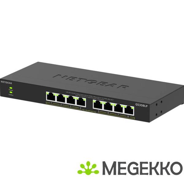 Grote foto netgear gs308lp 100eus 8 port unmanaged poe switch computers en software netwerkkaarten routers en switches