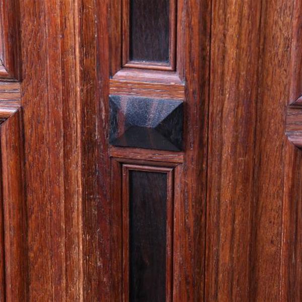 Grote foto antieke kast hollands tafelkastje driezijdig zeer fraai in eiken met ebbenhout ca.1870. no.5507 antiek en kunst stoelen en banken