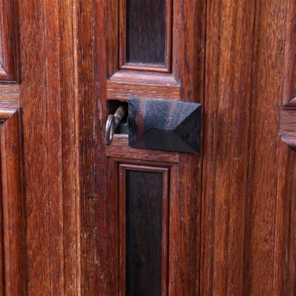 Grote foto antieke kast hollands tafelkastje driezijdig zeer fraai in eiken met ebbenhout ca.1870. no.5507 antiek en kunst stoelen en banken