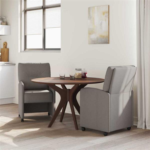 Grote foto vidaxl eetkamerstoelen met wieltjes 2 pcs taupe 57 x 67 x 95 cm stof huis en inrichting stoelen