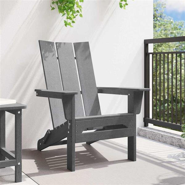 Grote foto vidaxl vouw adirondack stoel lichtgrijs 80 5 x 74 5 x 92 cm hdpe tuin en terras tuinmeubelen