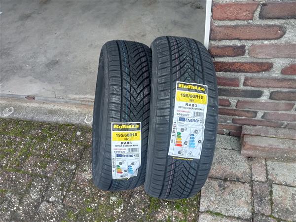Grote foto 2 nieuwe rotalla all season banden 195 60 15 88v auto onderdelen banden en velgen