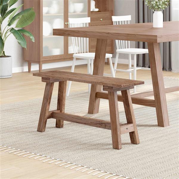 Grote foto vidaxl bank naturel 92 x 23 5 x 45 5 cm massief mahoniehout huis en inrichting overige huis en inrichting