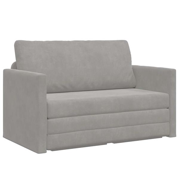 Grote foto vidaxl vouwsofa bed lichtgrijs 124 x 71 x 78 cm fluweel huis en inrichting bankstellen