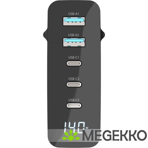 Grote foto sitecom 140w power delivery wall charger with led display computers en software overige