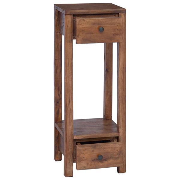 Grote foto vidaxl plantenstandaard met lade bruin 30 x 30 x 80 cm mahoniehout tuin en terras overige tuin en terras