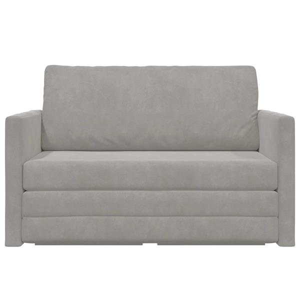 Grote foto vidaxl vouwsofa bed lichtgrijs 124 x 71 x 78 cm fluweel huis en inrichting bankstellen
