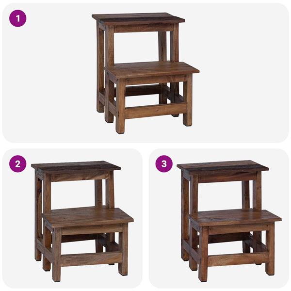 Grote foto vidaxl kruk naturel 37 x 37 x 46 cm mahoniehout huis en inrichting stoelen