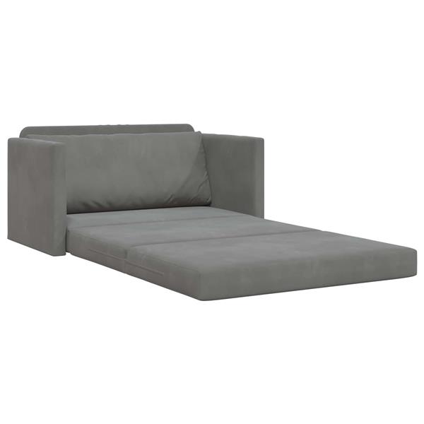 Grote foto vidaxl vouwsofa bed donkergrijs 124 x 71 x 78 cm fluweel huis en inrichting bankstellen