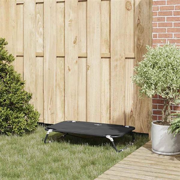 Grote foto vidaxl hondenbed zwart 90 x 55 x 18 cm staal dieren en toebehoren toebehoren