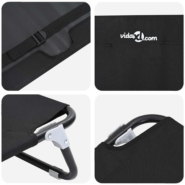 Grote foto vidaxl hondenbed zwart 90 x 55 x 18 cm staal dieren en toebehoren toebehoren