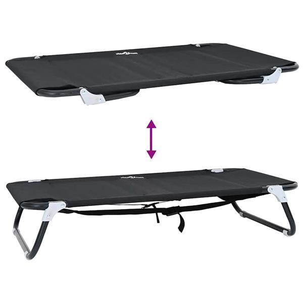 Grote foto vidaxl hondenbed zwart 90 x 55 x 18 cm staal dieren en toebehoren toebehoren