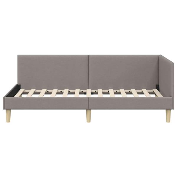 Grote foto vidaxl hoekbedframe taupe 100 cm x 200 cm stof en multiplex antiek en kunst stoelen en banken