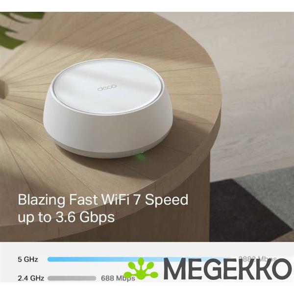 Grote foto tp link deco be25 1 pack mesh wifi systeem dual band 2.4 ghz 5 ghz wi fi 7 802.11be wit 2 int computers en software netwerkkaarten routers en switches