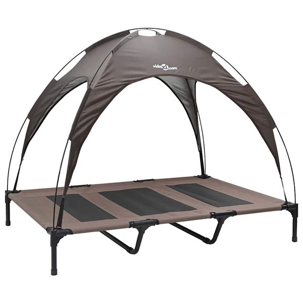 Grote foto vidaxl hondenbed bruin 122 x 93 x 106 5 cm staal dieren en toebehoren toebehoren