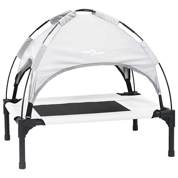 Grote foto vidaxl hondenbed zilvergrijs 76 x 62 x 70 5 cm staal dieren en toebehoren toebehoren